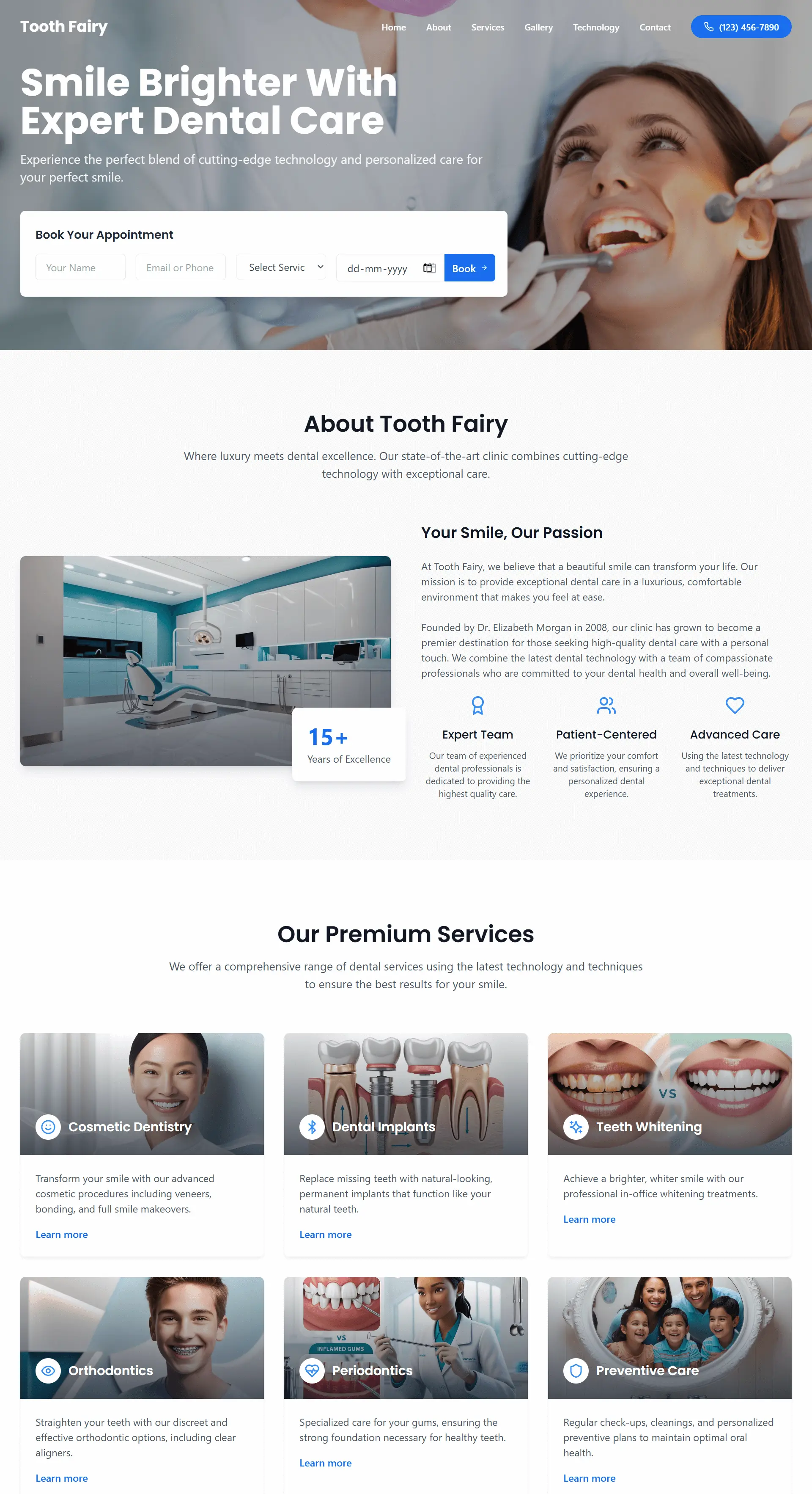 Modern Dental Clinic Website Design